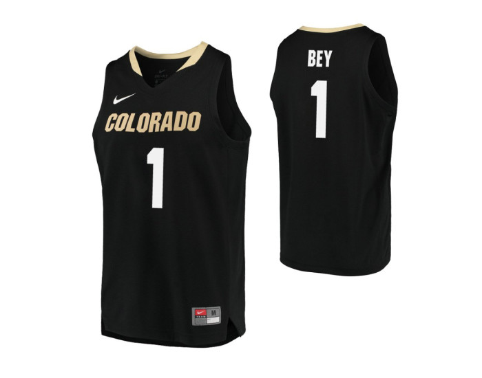 Colorado Buffaloes #1 Tyler Bey Authentic College Basketball Jersey Black