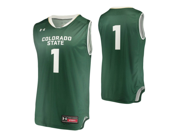 Colorado State Rams #1 Performance Basketball Authentic College Basketball Jersey Green