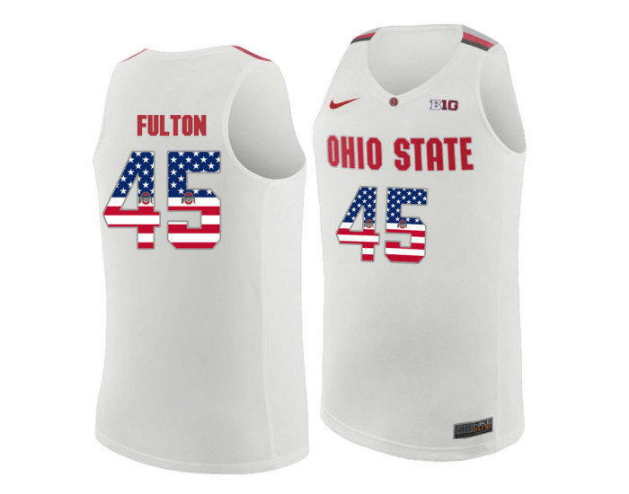 Youth Ohio State Buckeyes #45 Connor Fulton Authentic College Basketball Jersey White