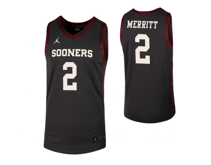 Corbin Merritt Authentic College Basketball Jersey Anthracite Oklahoma Sooners