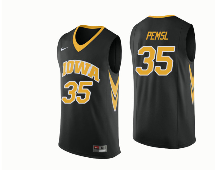 Iowa Hawkeyes #35 Cordell Pemsl Authentic College Basketball Jersey Black