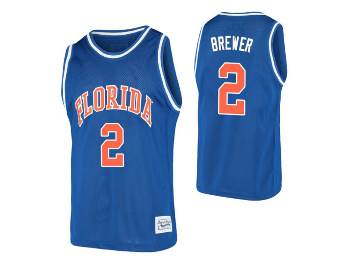 Florida Gators #2 Corey Brewer Royal Authentic College Basketball Jersey