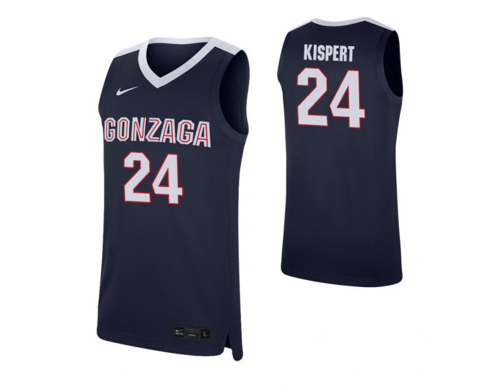 Corey Kispert Authentic College Basketball Jersey Navy Gonzaga Bulldogs