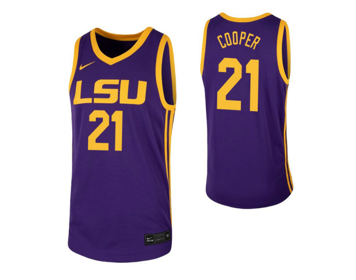 Youth Courtese Cooper Authentic College Basketball Jersey Purple LSU Tigers