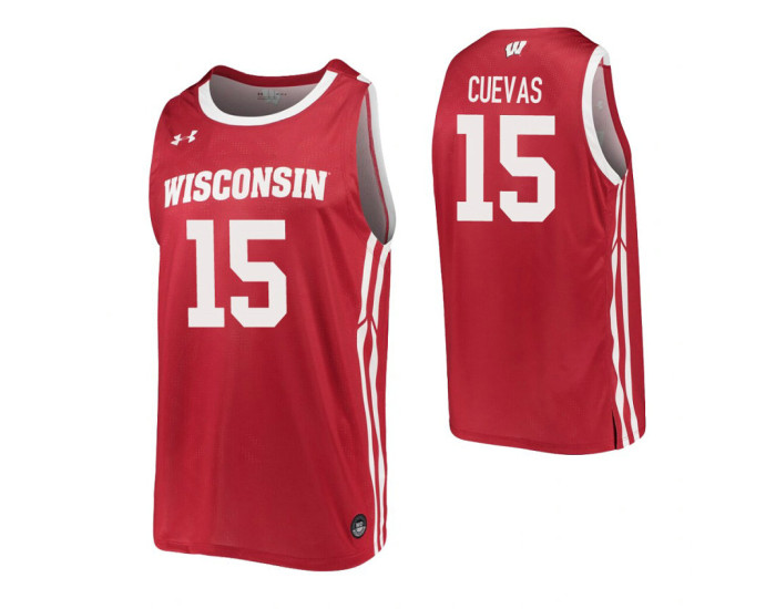 Youth Courtland Cuevas Authentic College Basketball Jersey Red Wisconsin Badgers