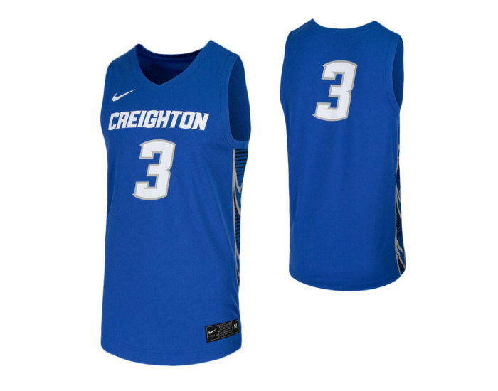 Youth Creighton Bluejays #3 Authentic College Basketball Jersey Royal