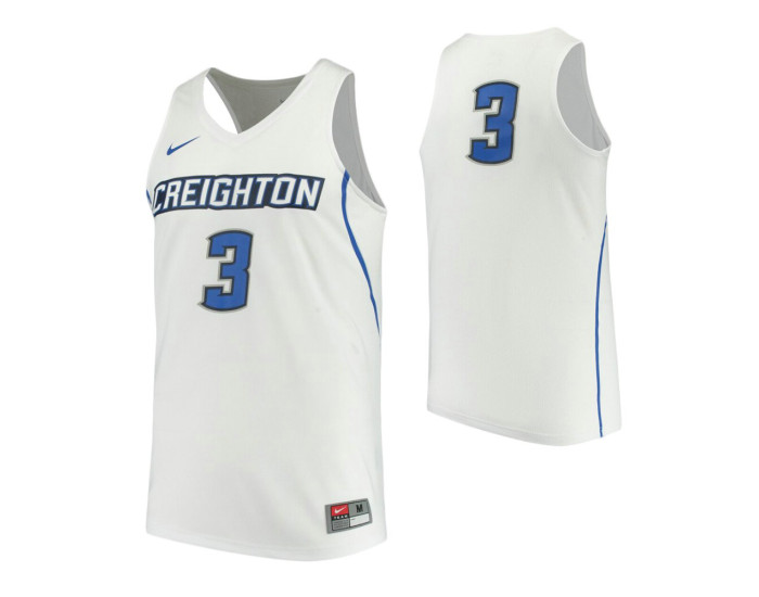 Creighton Bluejays #3 Performance Basketball Authentic College Basketball Jersey White