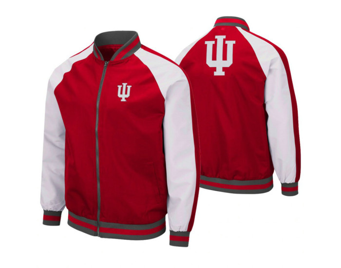 Indiana Hoosiers Crimson Kent Full-Zip Bomber Jacket