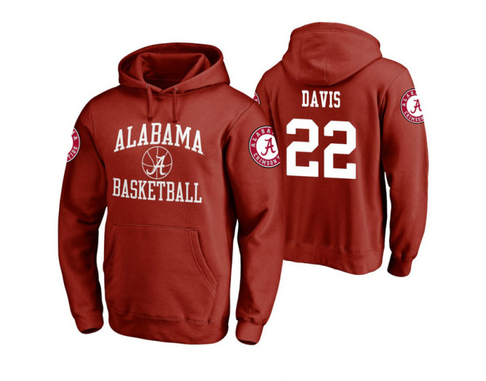 Alabama Crimson Tide #22 Ar'Mond Davis Men's Crimson College Basketball Hoodie