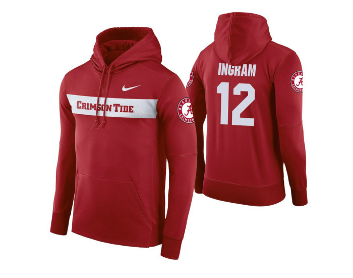 Alabama Crimson Tide #12 Dazon Ingram Men's Crimson Pullover Hoodie