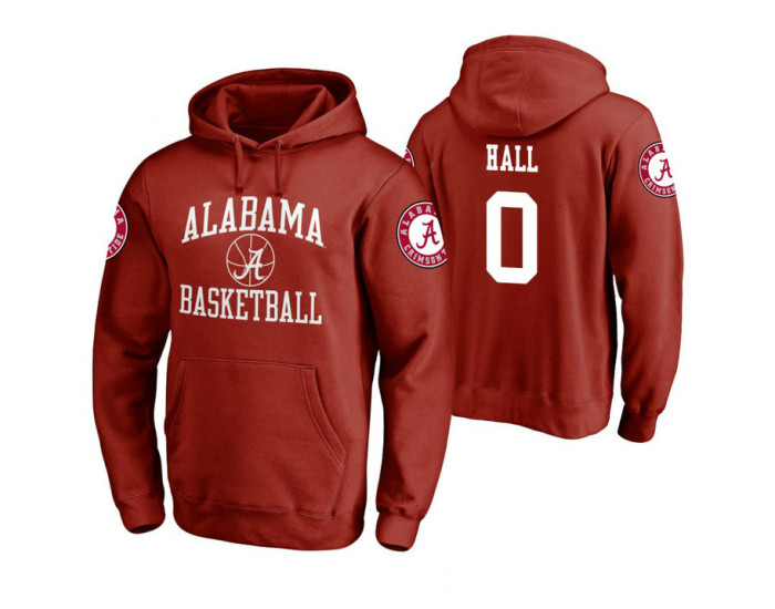 Alabama Crimson Tide #0 Donta Hall Men's Crimson College Basketball Hoodie