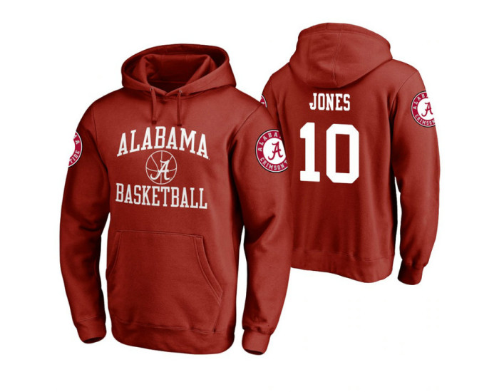 Alabama Crimson Tide #10 Herbert Jones Men's Crimson College Basketball Hoodie