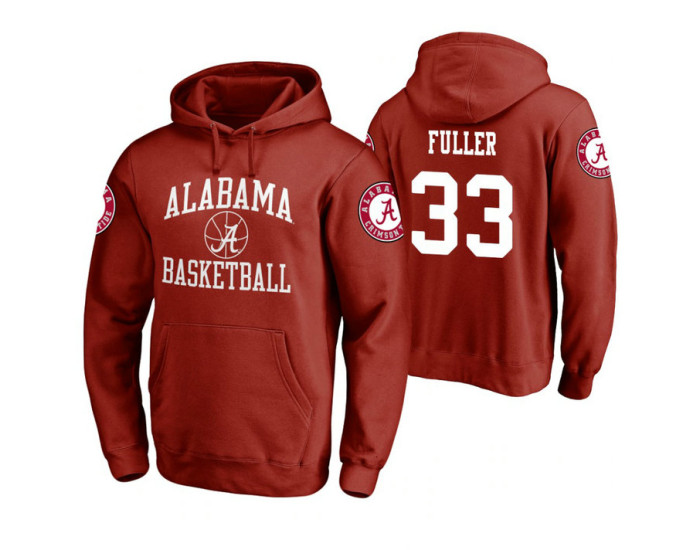 Alabama Crimson Tide #33 Landon Fuller Men's Crimson College Basketball Hoodie