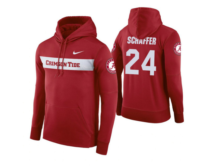 Alabama Crimson Tide #24 Lawson Schaffer Men's Crimson Pullover Hoodie