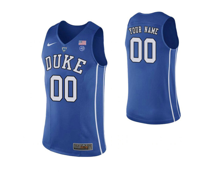 Men's Duke Blue Devils Custom College Basketball Authentic Performace Jersey Royal