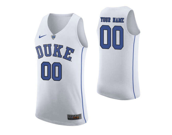 Men's Duke Blue Devils Custom College Basketball Authentic Jersey White