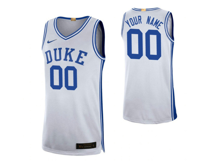 Duke Blue Devils 00 Custom College Basketball Limited Jersey White