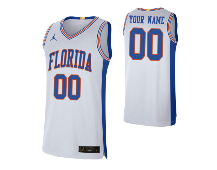 Florida Gators 00 Custom College Basketball Retro Limited Jersey White