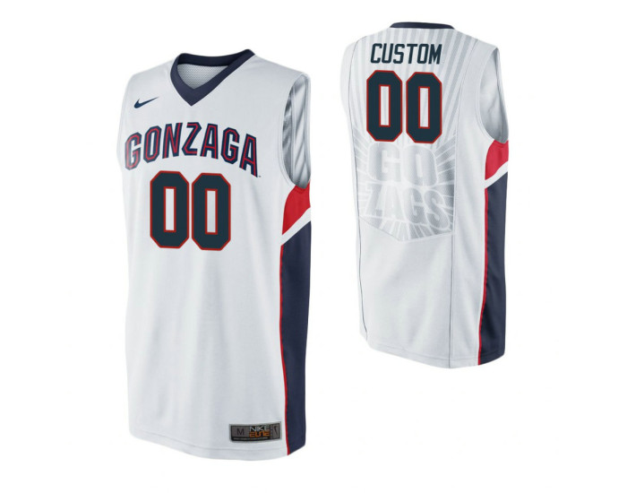 Gonzaga Bulldogs Custom College Basketball Jersey White