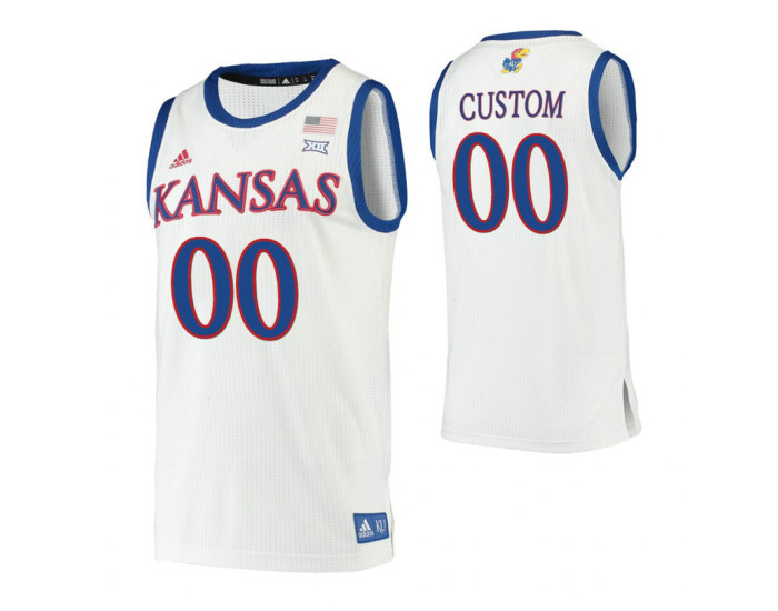 Kansas Jayhawks Custom College Basketball Authentic Jersey White