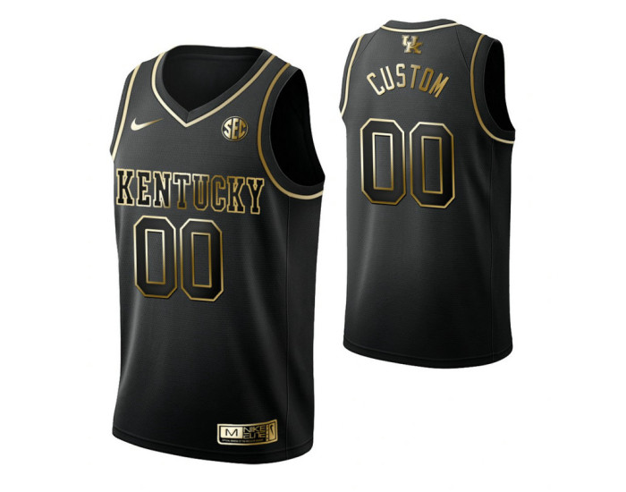Kentucky Wildcats Custom Limited Golden Edition Jersey Black