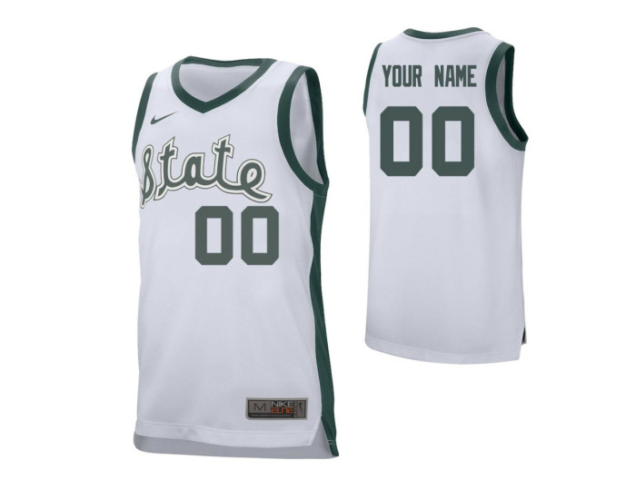 Michigan State Spartans Custom Retro Replica Jersey White