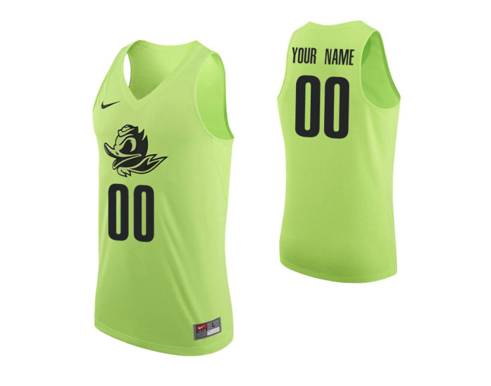 Men's Oregon Ducks Custom College Basketball Authentic Jersey Apple Green