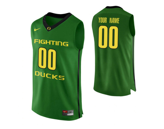 Men's Oregon Ducks Custom College Basketball Authentic Jersey Apple Green