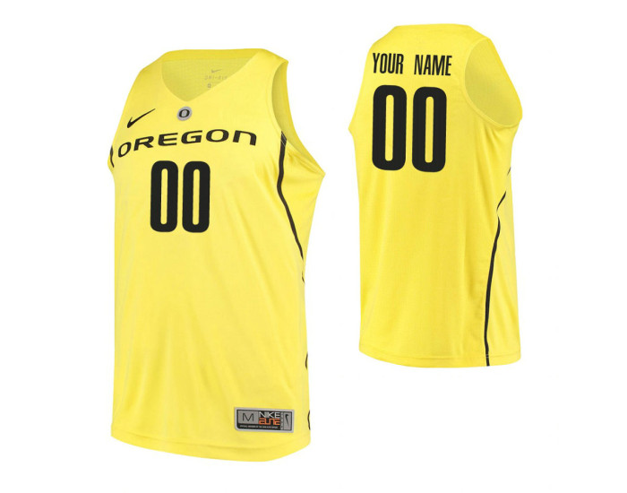 Men's Oregon Ducks Custom College Basketball Authentic Jersey Yellow