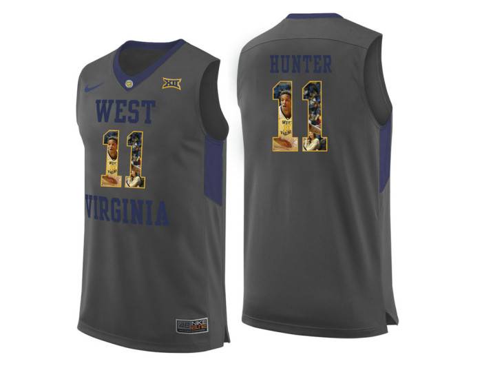 Youth West Virginia Mountaineers #11 D'Angelo Hunter Authentic College Basketball Jersey Gray