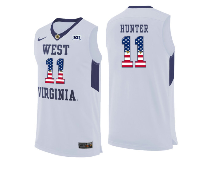 Youth West Virginia Mountaineers #11 D'Angelo Hunter Authentic College Basketball Jersey White