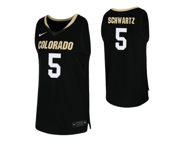 Colorado Buffaloes #5 D'Shawn Schwartz Black Authentic College Basketball Jersey
