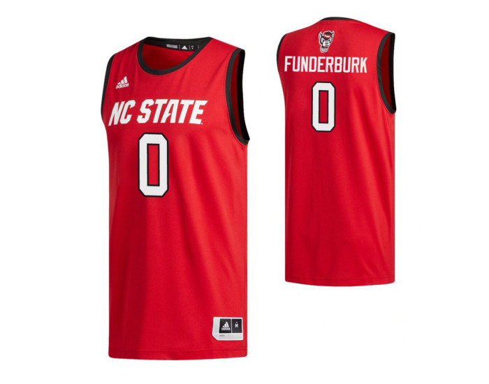 NC State Wolfpack #0 D.J. Funderburk Red Authentic College Basketball Jersey