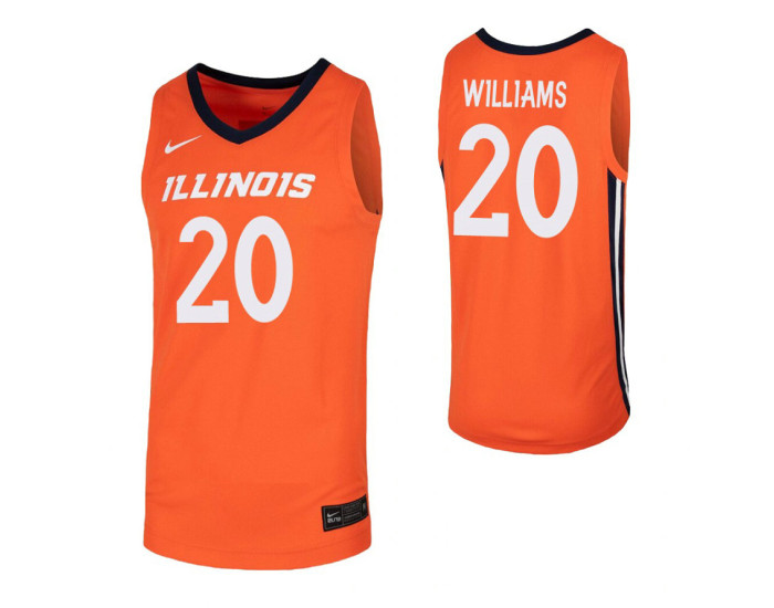 Illinois Fighting Illini #20 Da'Monte Williams Orange Authentic College Basketball Jersey