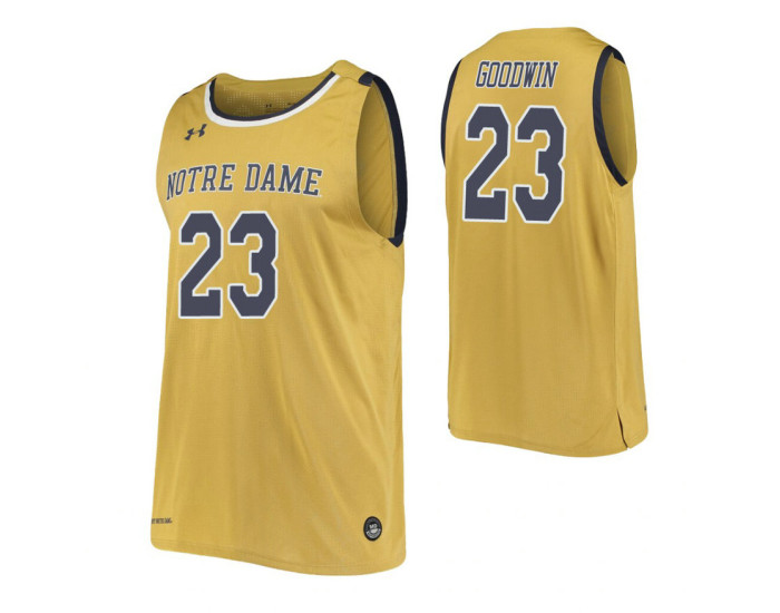 Youth Notre Dame Fighting Irish #23 Dane Goodwin Gold Replica College Basketball Jersey
