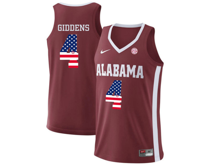 Youth Alabama Crimson Tide #4 Daniel Giddens Replica College Basketball Jersey Red