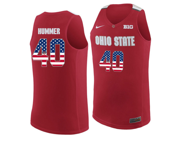 Youth Ohio State Buckeyes #40 Daniel Hummer Replica College Basketball Jersey Red