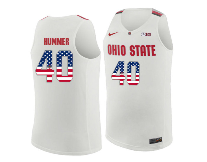 Youth Ohio State Buckeyes #40 Daniel Hummer Authentic College Basketball Jersey White