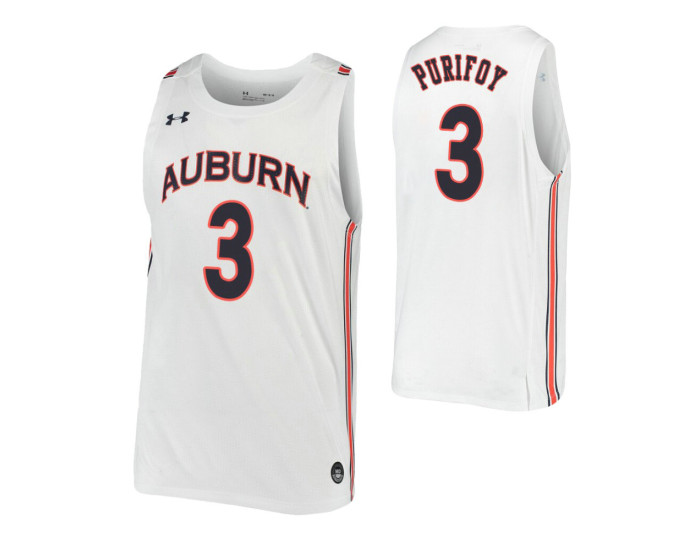 Youth Danjel Purifoy Authentic College Basketball Jersey White Auburn Tigers
