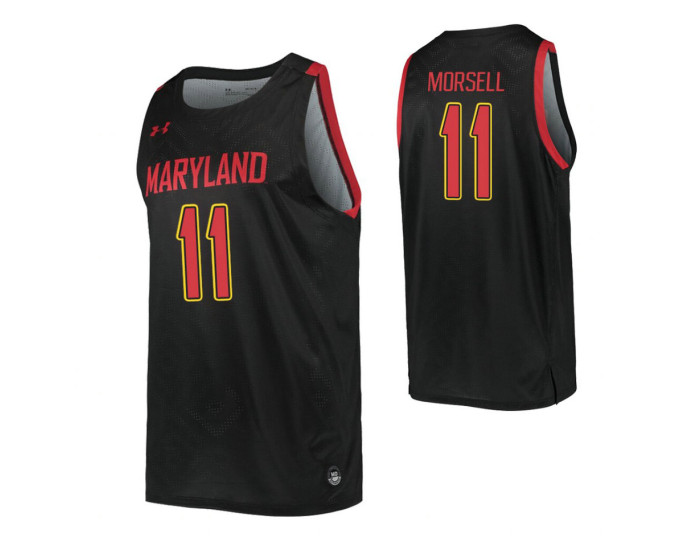 Maryland Terrapins 11 Darryl Morsell Authentic College Basketball Jersey Black