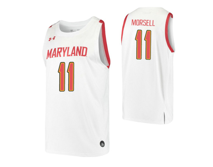 Maryland Terrapins #11 Darryl Morsell White Authentic College Basketball Jersey