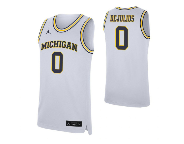 Youth David DeJulius Authentic College Basketball Jersey White Michigan Wolverines