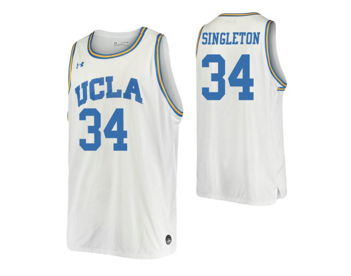 UCLA Bruins #34 David Singleton White Replica College Basketball Jersey