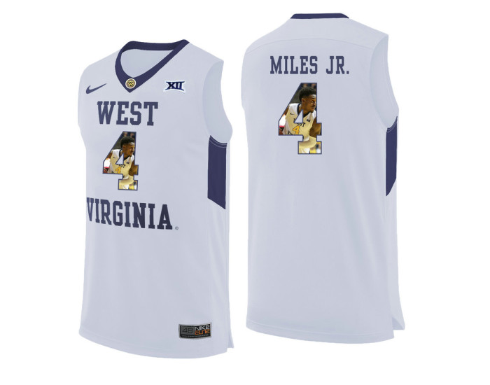 West Virginia Mountaineers #4 Daxter Miles Jr. Replica College Basketball Jersey White