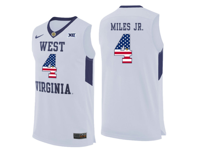 Youth West Virginia Mountaineers #4 Daxter Miles Jr. Replica College Basketball Jersey White