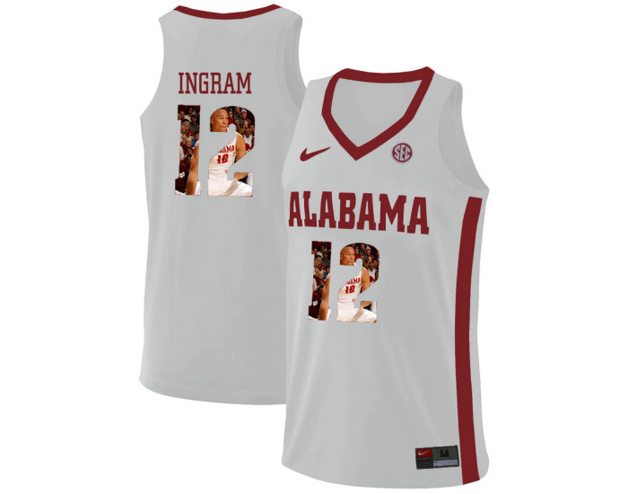 Youth Alabama Crimson Tide #12 Dazon Ingram Authentic College Basketball Jersey White