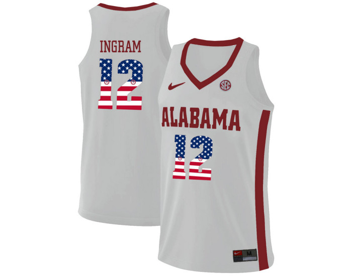 Youth Alabama Crimson Tide #12 Dazon Ingram Authentic College Basketball Jersey White