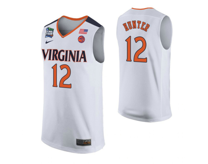 Virginia Cavaliers #12 De'Andre Hunter White Replica College Basketball Jersey