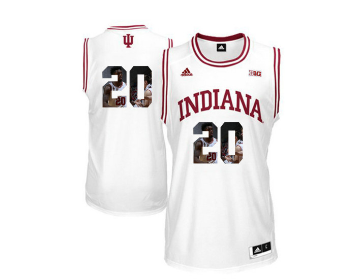 Indiana Hoosiers #20 De'Ron Davis Authentic College Basketball Jersey White