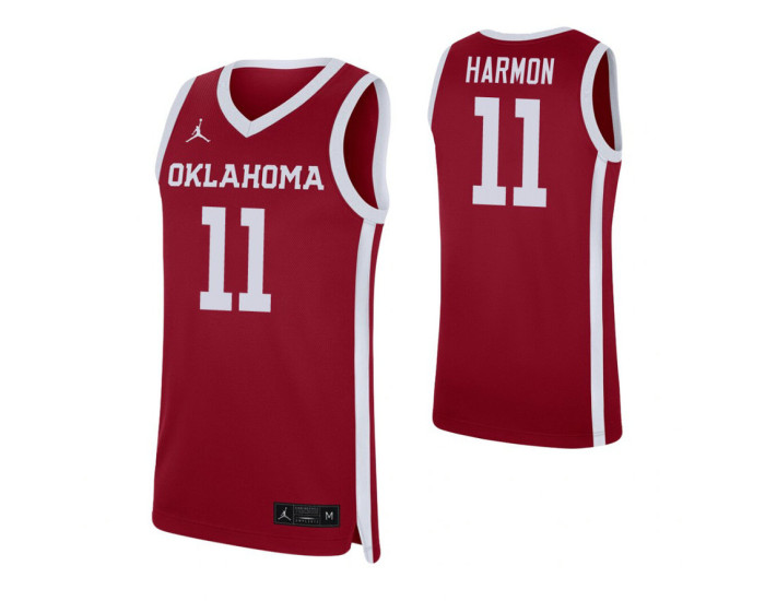 Youth Oklahoma Sooners #11 De'Vion Harmon Crimson Authentic College Basketball Jersey